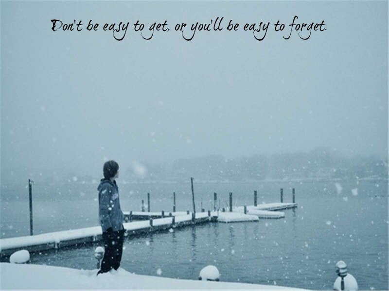 Person on Snowy Dock