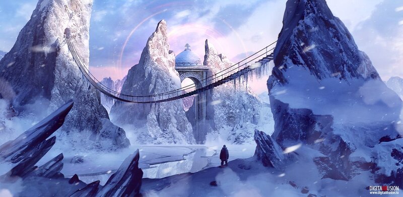 Person on Snowy Mountain