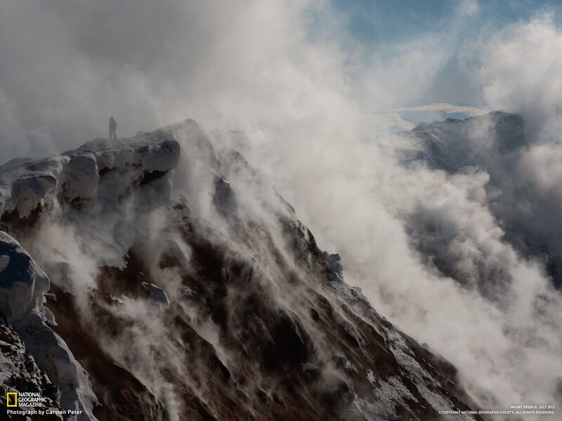 Person on Snowy Mountain — White, Dramatic, Summer