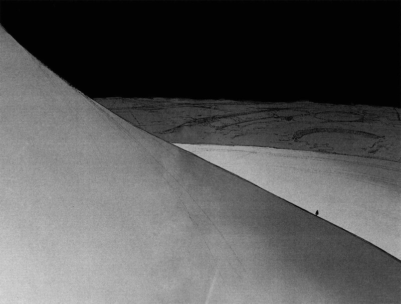 Person on Snowy Slope — Black