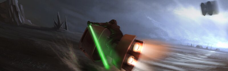 Person on Speeder Bike — Green