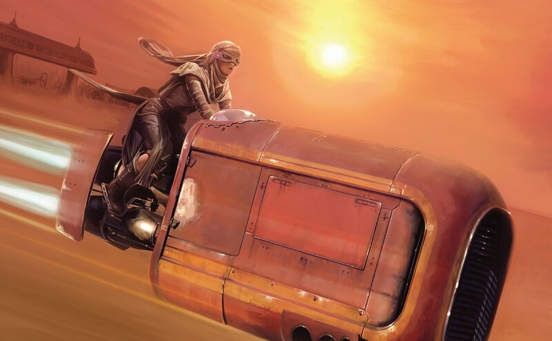 Person on Speeder Bike — Orange