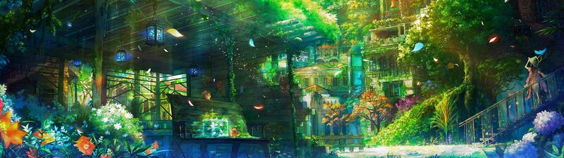 Person on Staircase — Green