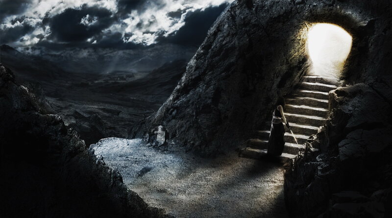 Person on Stone Stairs