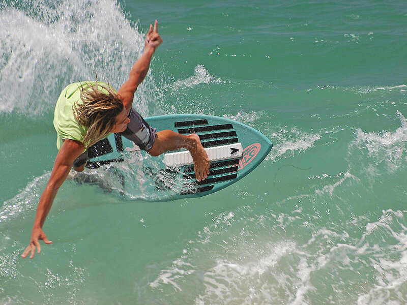 Person on Surfboard — Green