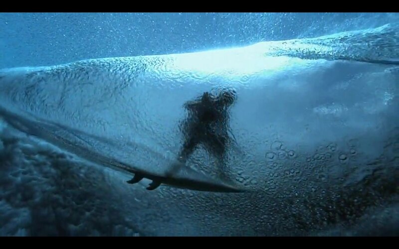 Person on Surfboard Underwater