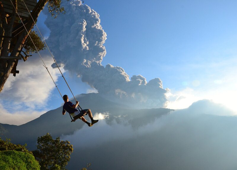 Person on Swing — Blue