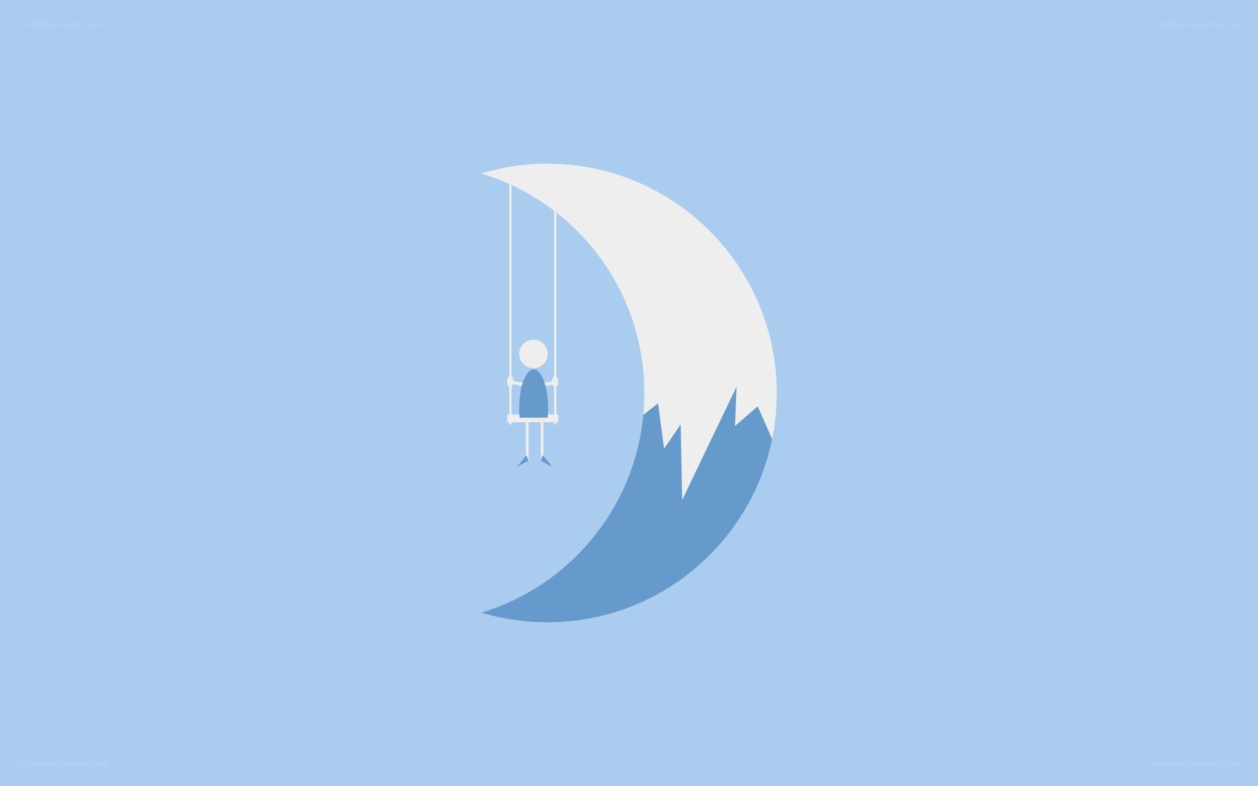 person on swing on moon