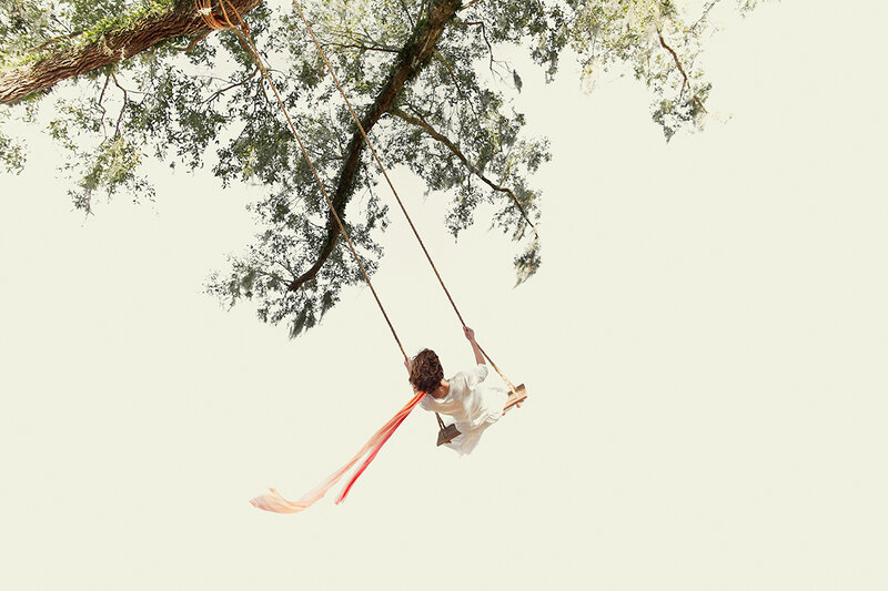 Person on Swing — White