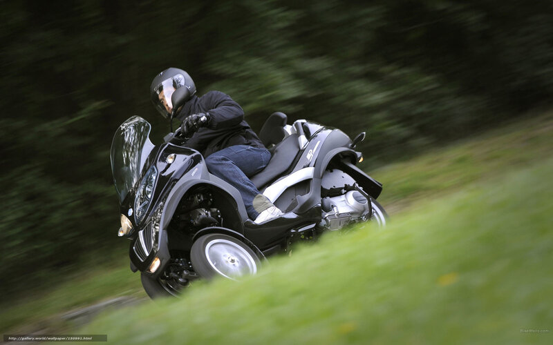 Person on Three-wheeled Motorcycle — Black