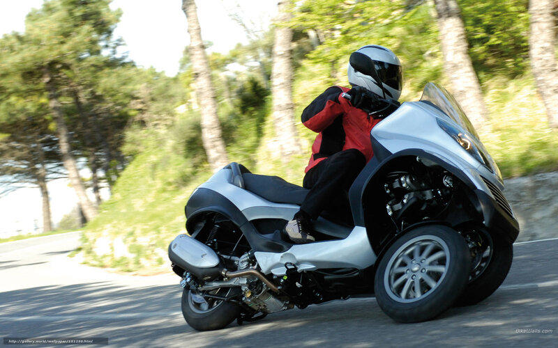 Person on Three-wheeled Scooter — Silver