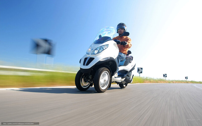 Person on Three-wheeled Scooter — White, Dynamic