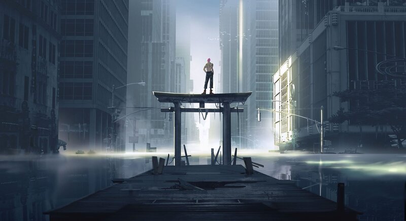 Person on Torii Gate