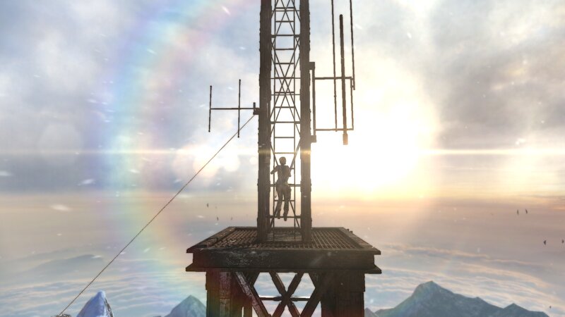 Person on Tower — Gray