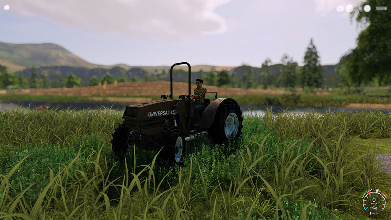 Person on Tractor in Field