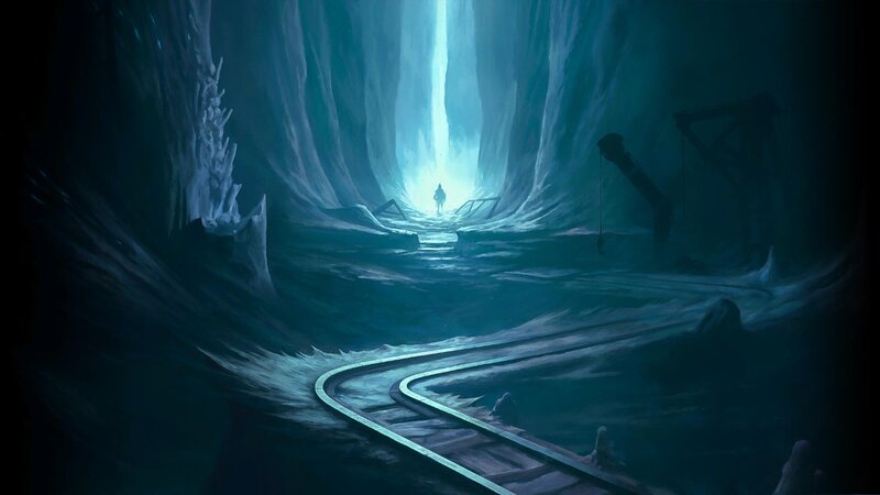 Person on Train Tracks — Blue, Dramatic