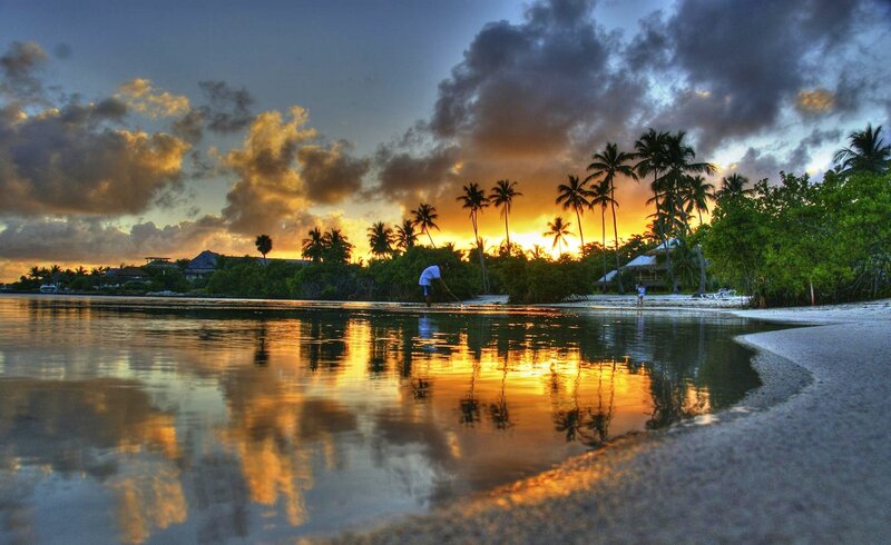 Person on Tropical Beach — Orange