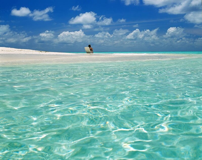 Person on tropical beach