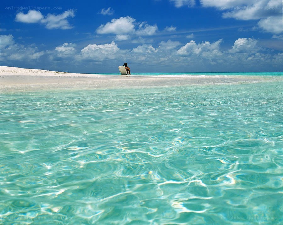 Person on tropical beach