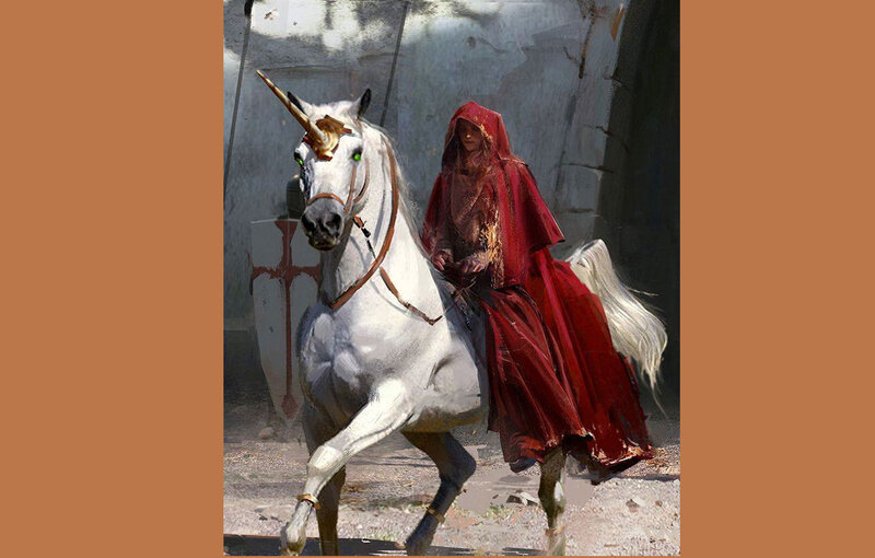 Person on Unicorn Horse
