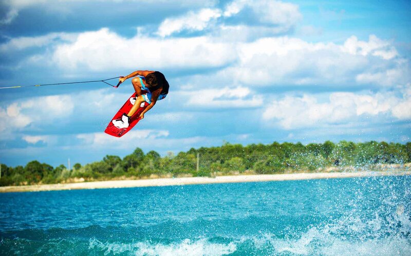 Person on Wakeboard — Blue