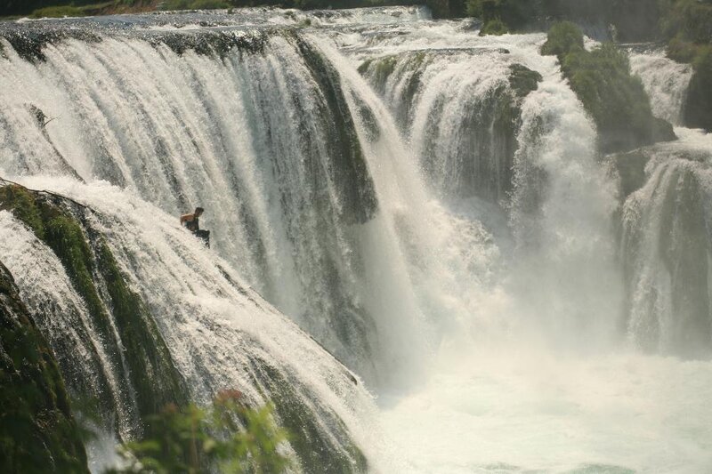 Person on Waterfall