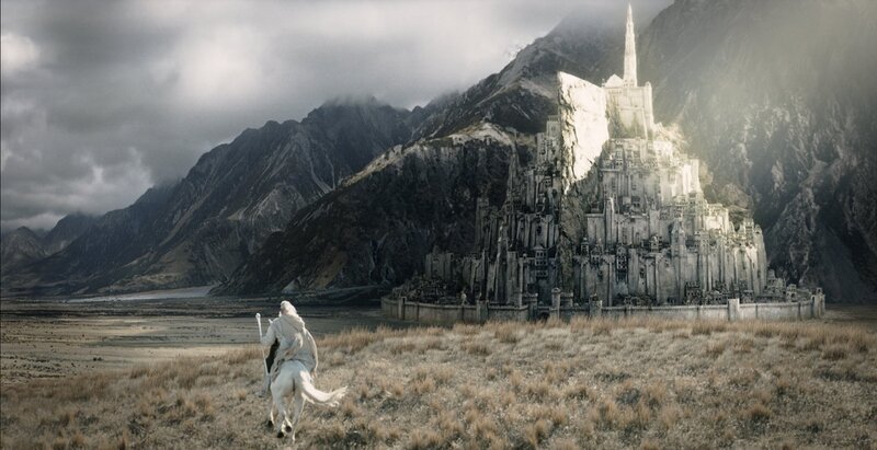 Person on White Horse — Gray, Dramatic