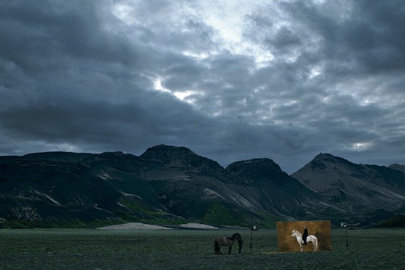 Person on White Horse — Gray