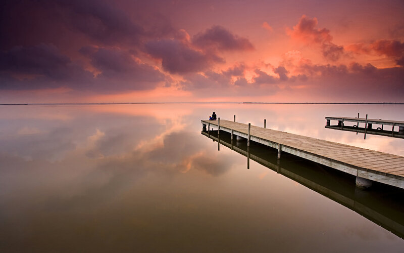 Person on Wooden Dock