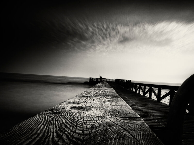 Person on Wooden Pier — Black
