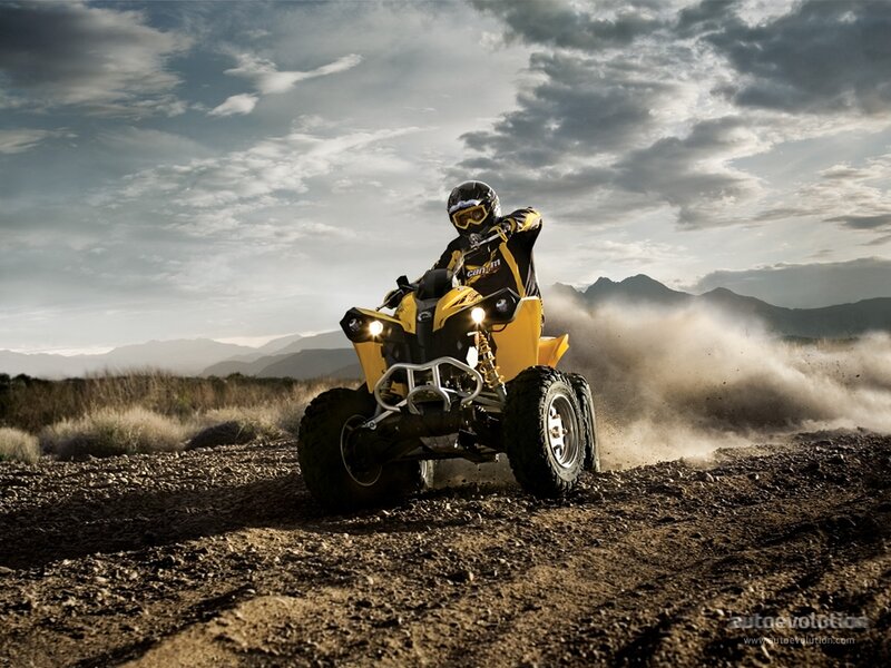 Person on Yellow ATV — Dramatic