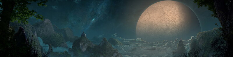 Person Overlooking Alien Landscape