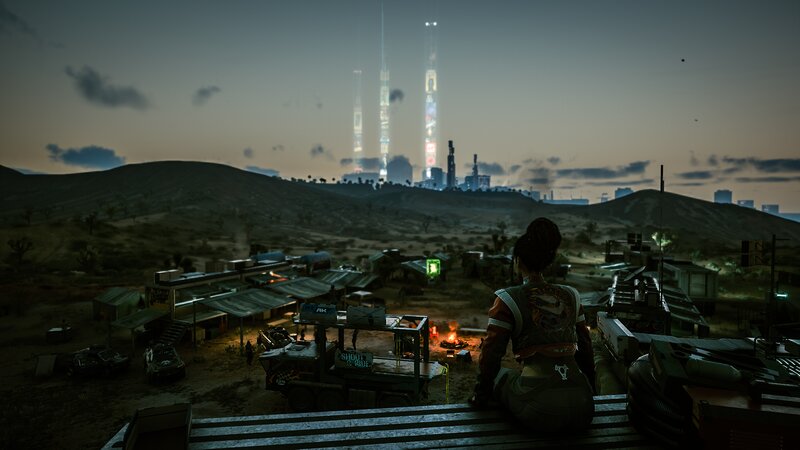 Person Overlooking Camp