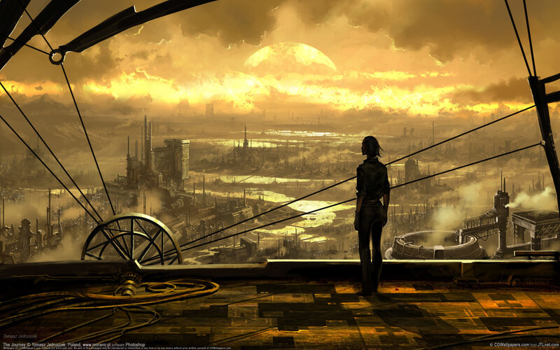 Person Overlooking City — Dramatic