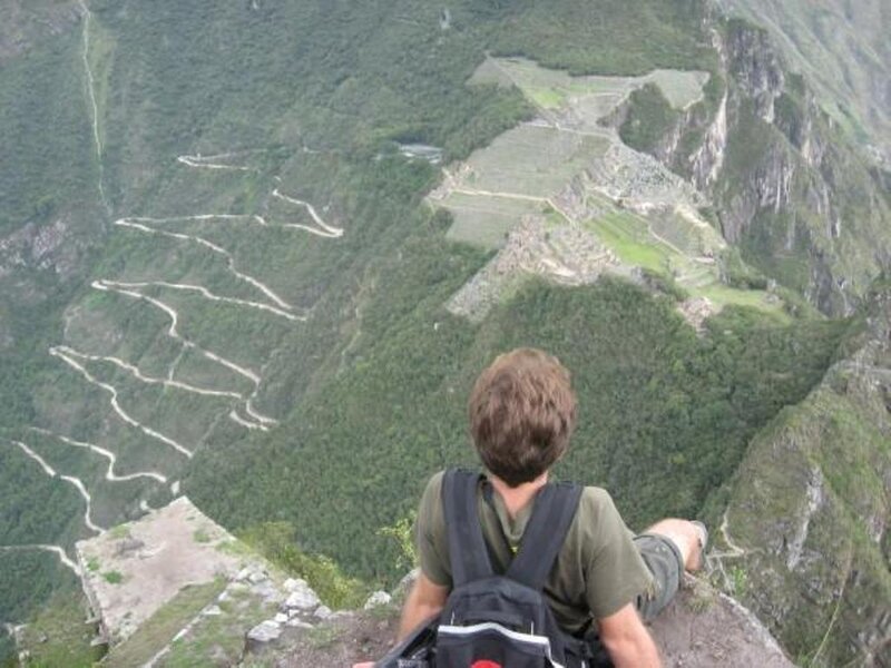 Person Overlooking Ruins
