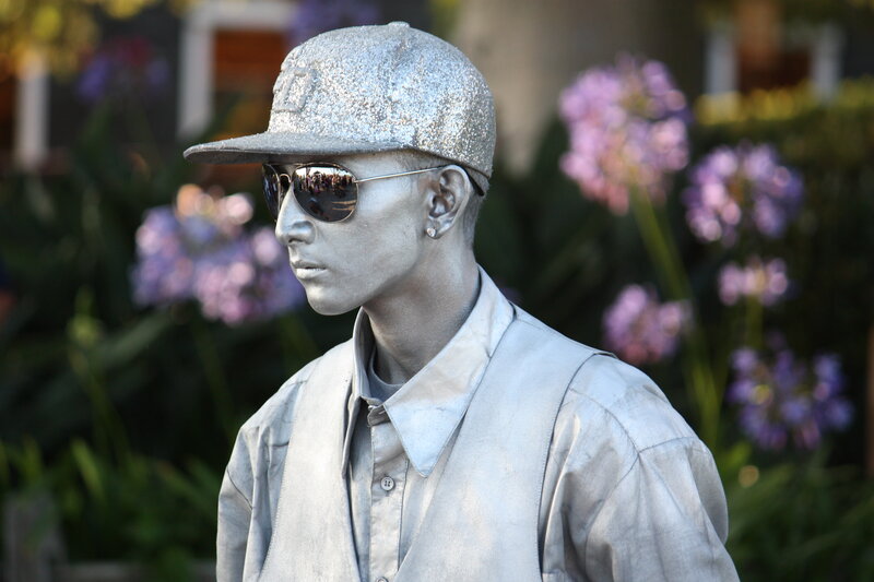 Person Painted Silver