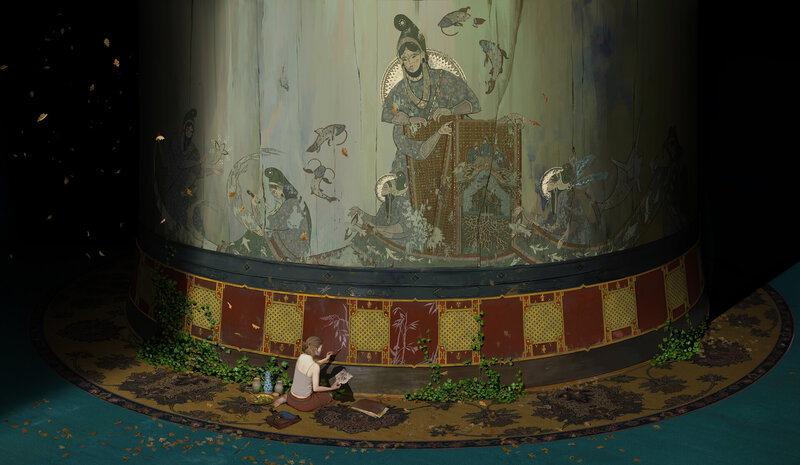 Person Painting Mural — Green