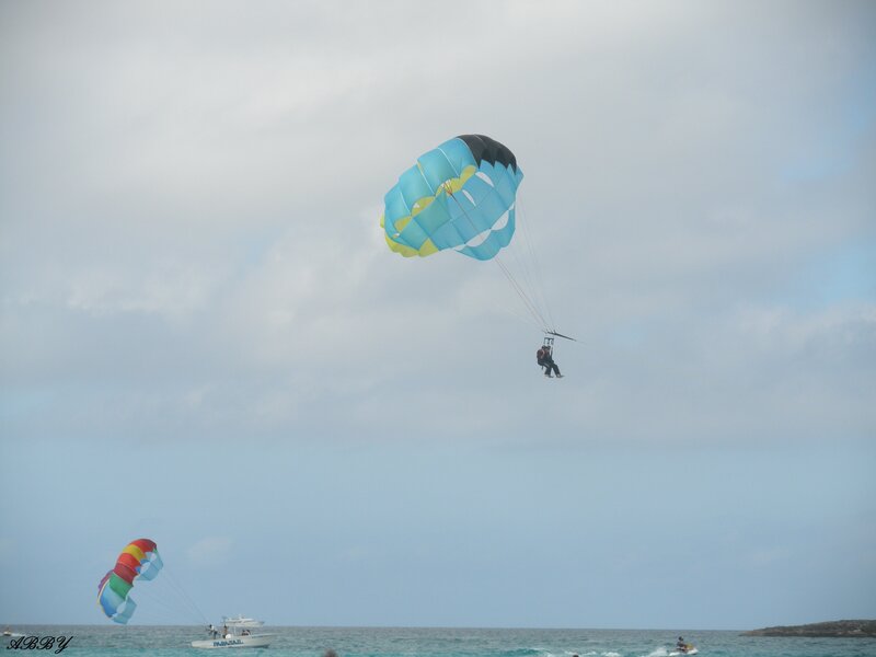 Person Parasailing — Blue, Calm, Afternoon