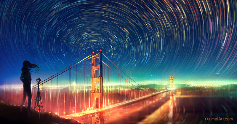 Person Photographing Bridge
