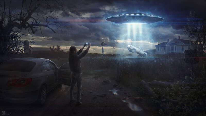 Person Photographing UFO