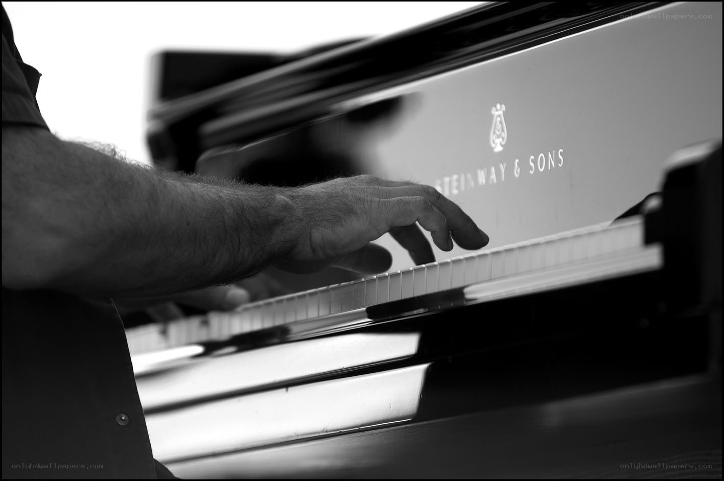 person playing a piano