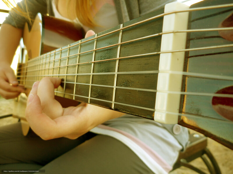 Person Playing Acoustic Guitar — Brown, Calm