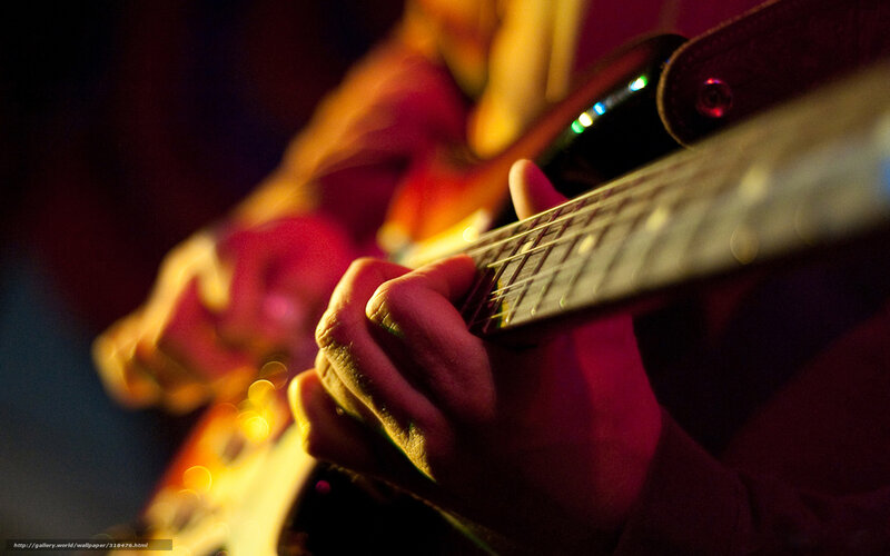 Person Playing Bass Guitar — Red, Dramatic