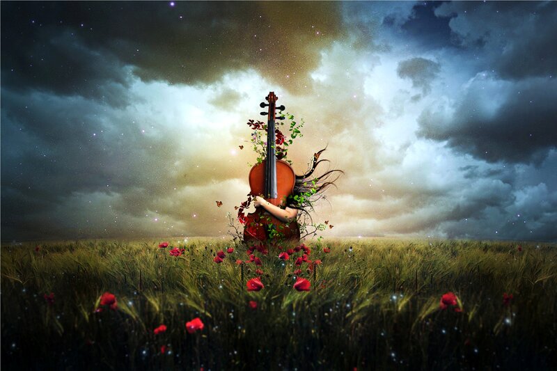 Person Playing Cello — Green