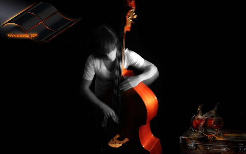 Person Playing Double Bass