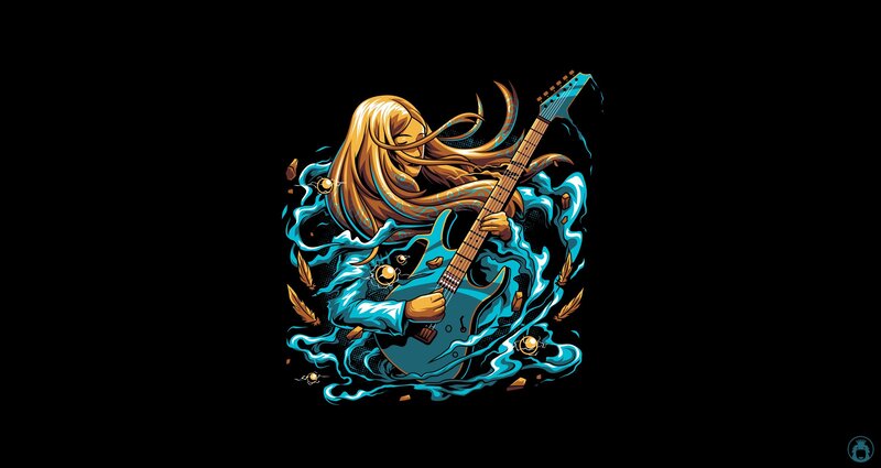 Person Playing Electric Guitar — Blue, Dynamic