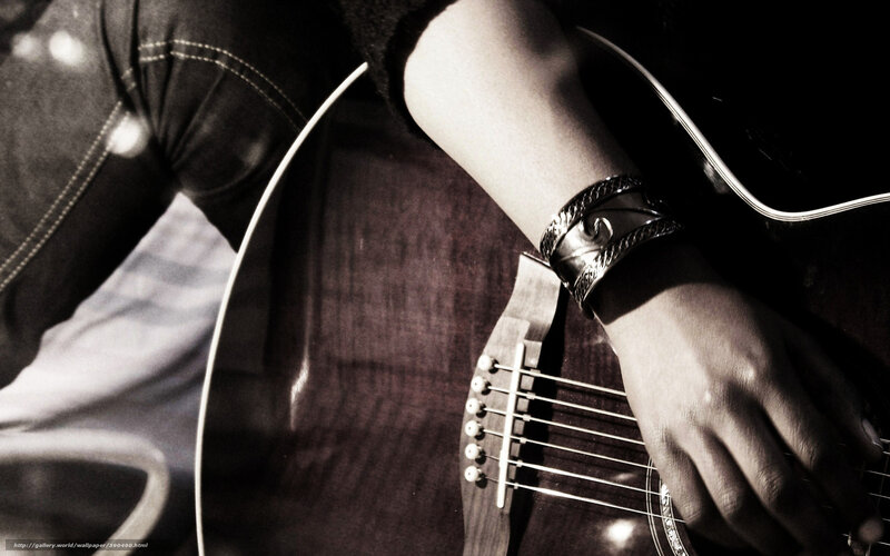 Person Playing Guitar — Black, Dramatic, Photograph