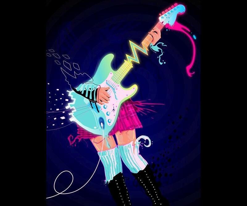 Person Playing Guitar