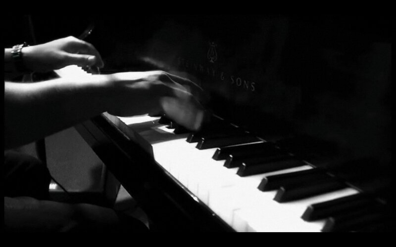 person playing piano