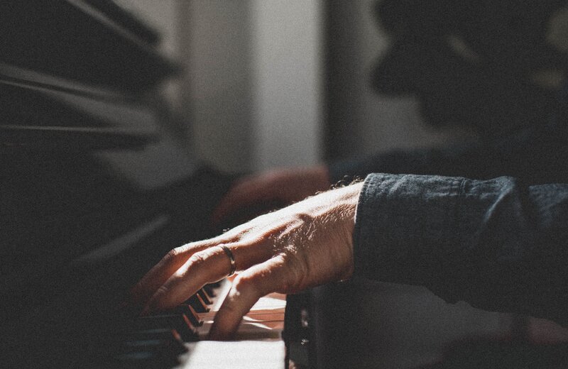 Person Playing Piano — Black, Calm, Photograph, Piano Keys